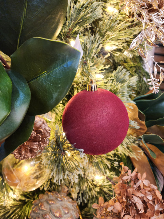 Burgundy Flocked Ornament