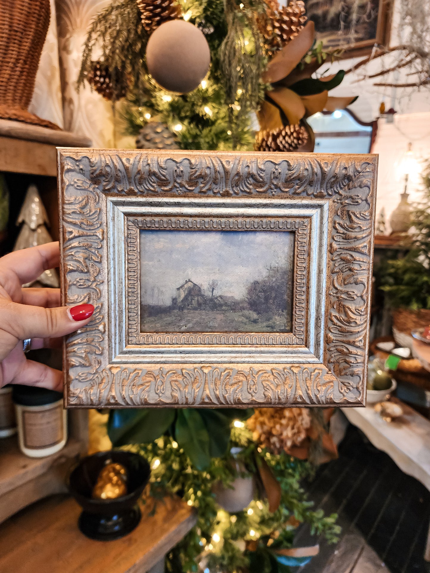 Wedeler Au Framed Antique Art: 9x7