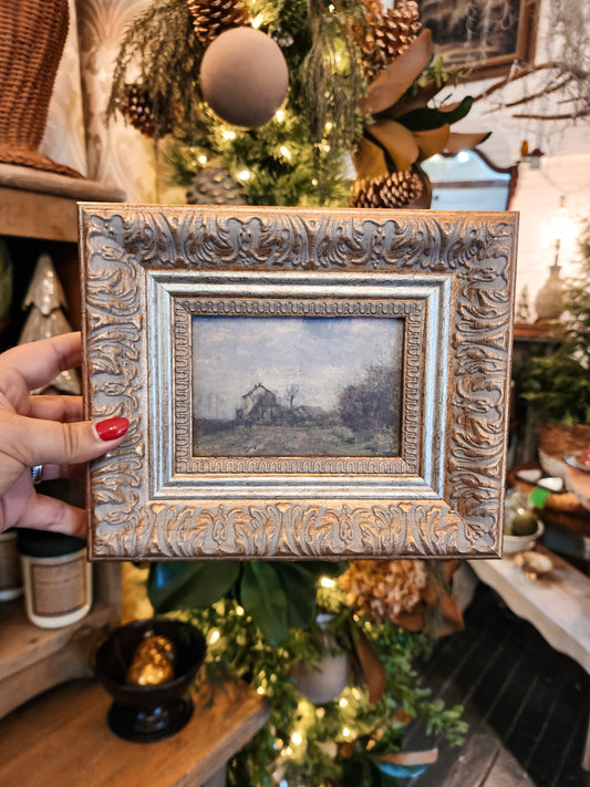 Wedeler Au Framed Antique Art: 9x7