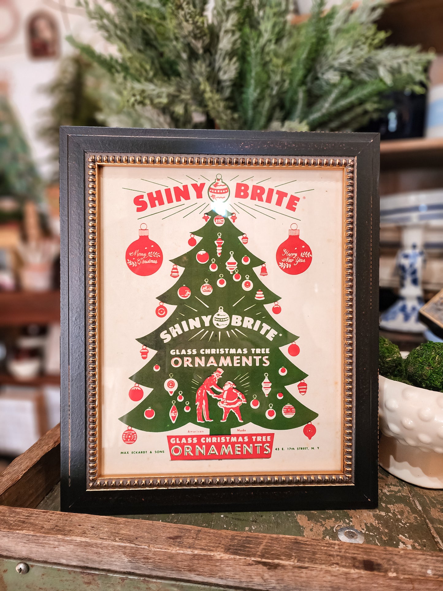 Vintage Shiny Bright Christmas Poster