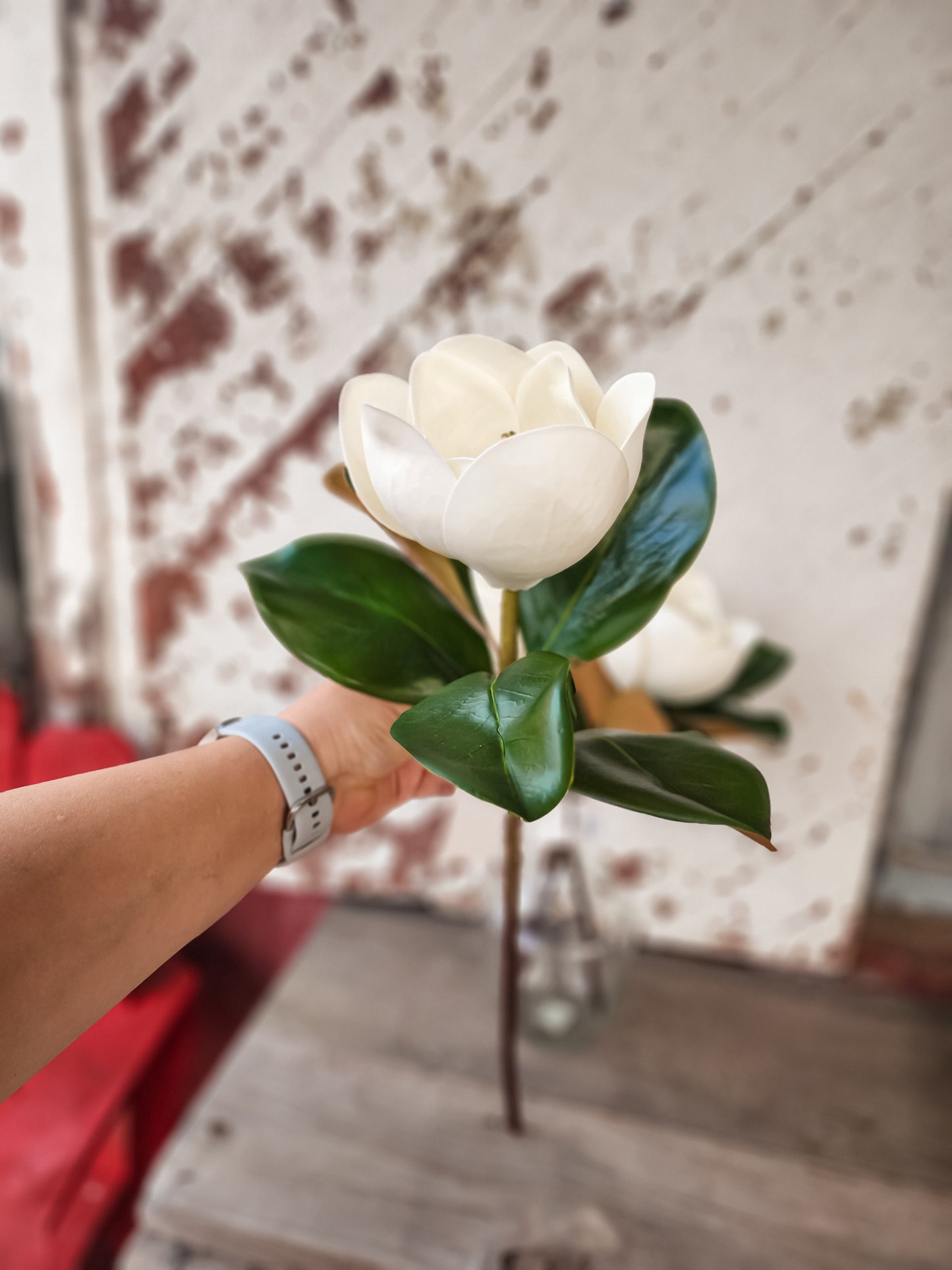 Claire Magnolia Stem with Bloom