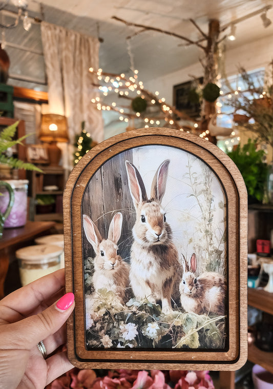 Arch Bunny Trio Framed Art