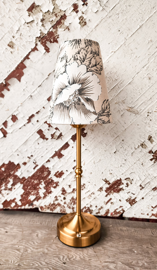 Floral Lamp With Gold Base (Tap Lamp)