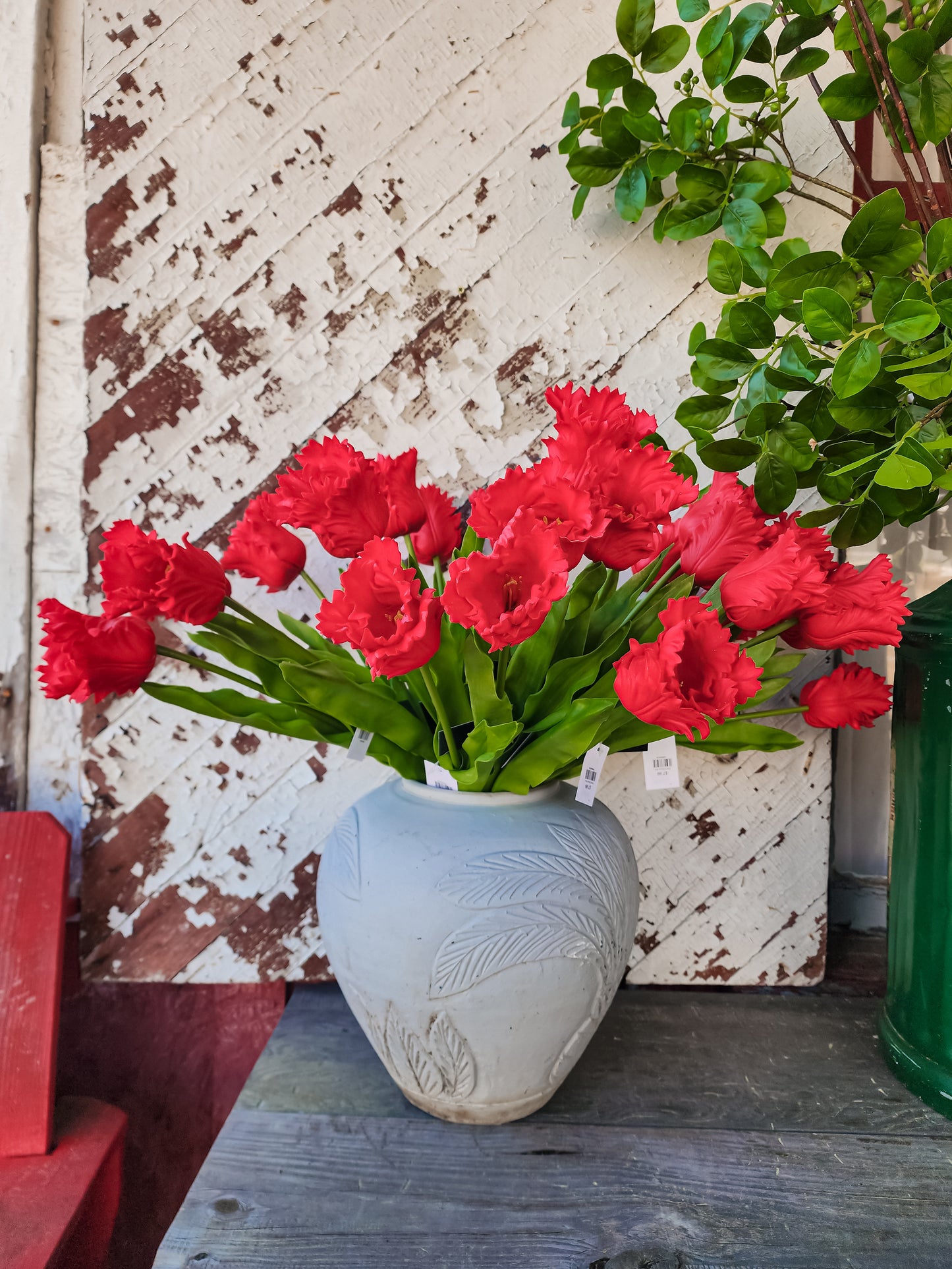 (Large Red) Single Stem Parrot Tulip