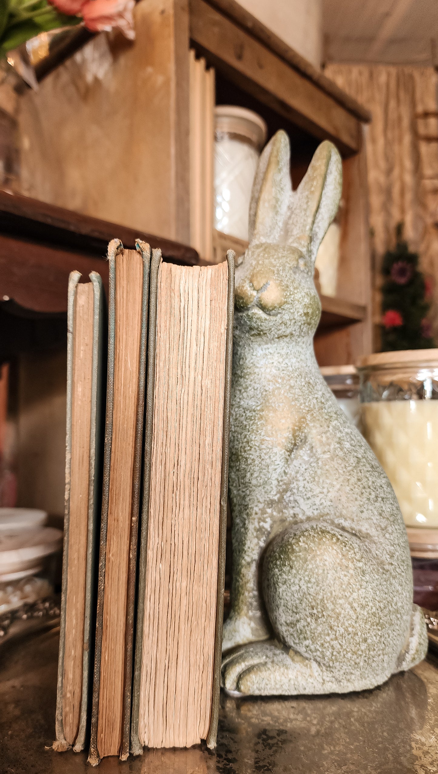 Bundle of Three Green Worn Books