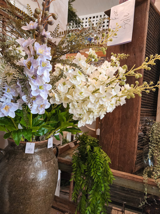 34" Delphinium Stem (White)