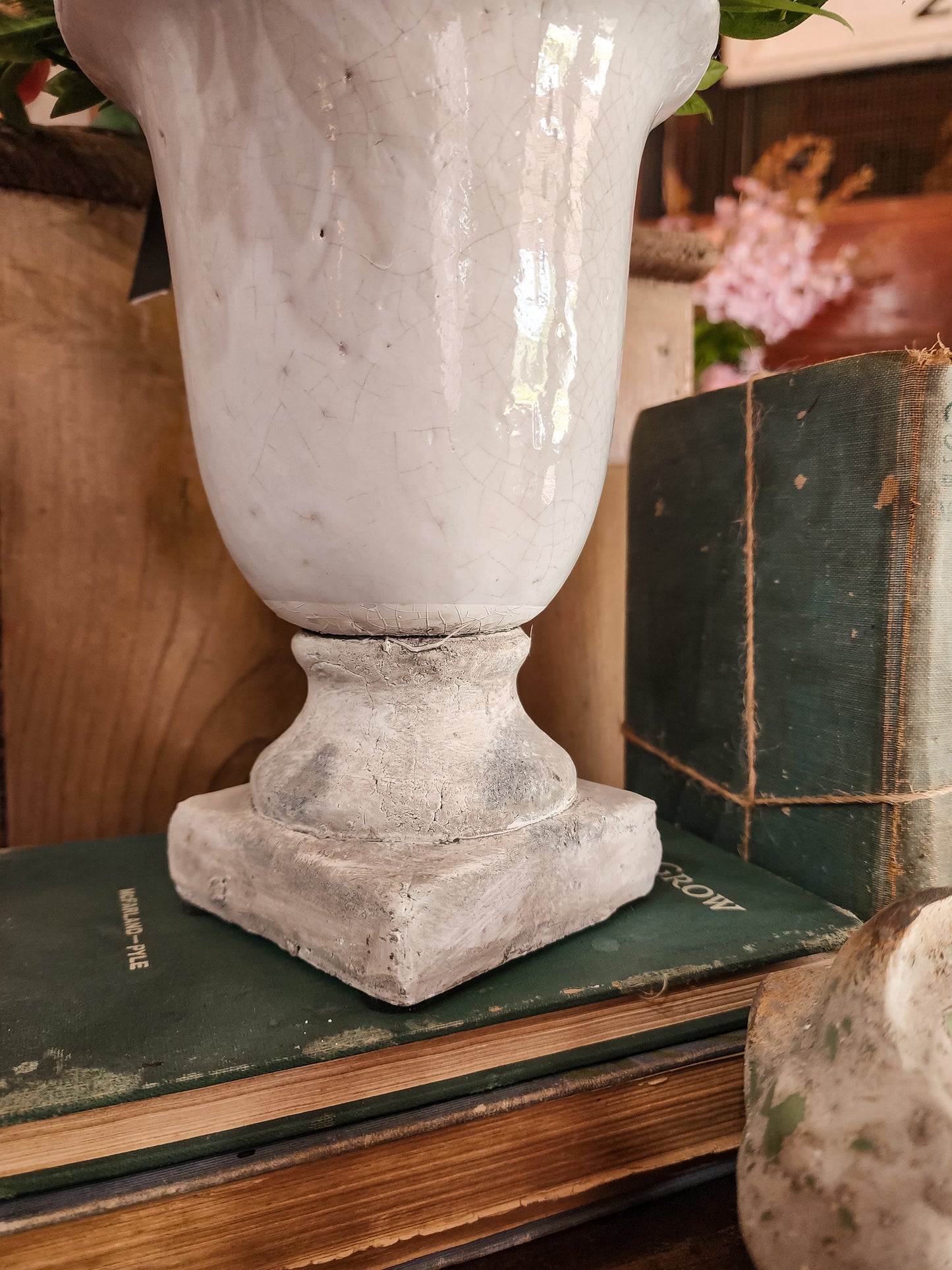 Destiny Ceramic White Fluted Vase