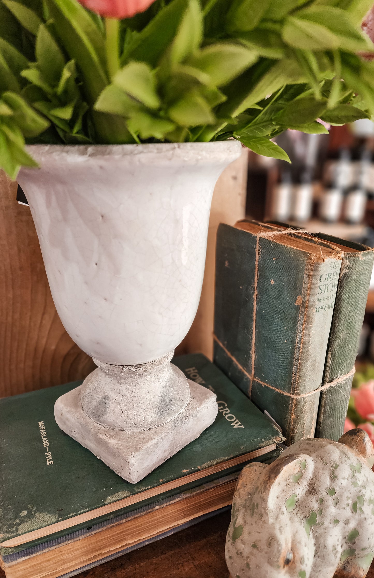 Destiny Ceramic White Fluted Vase