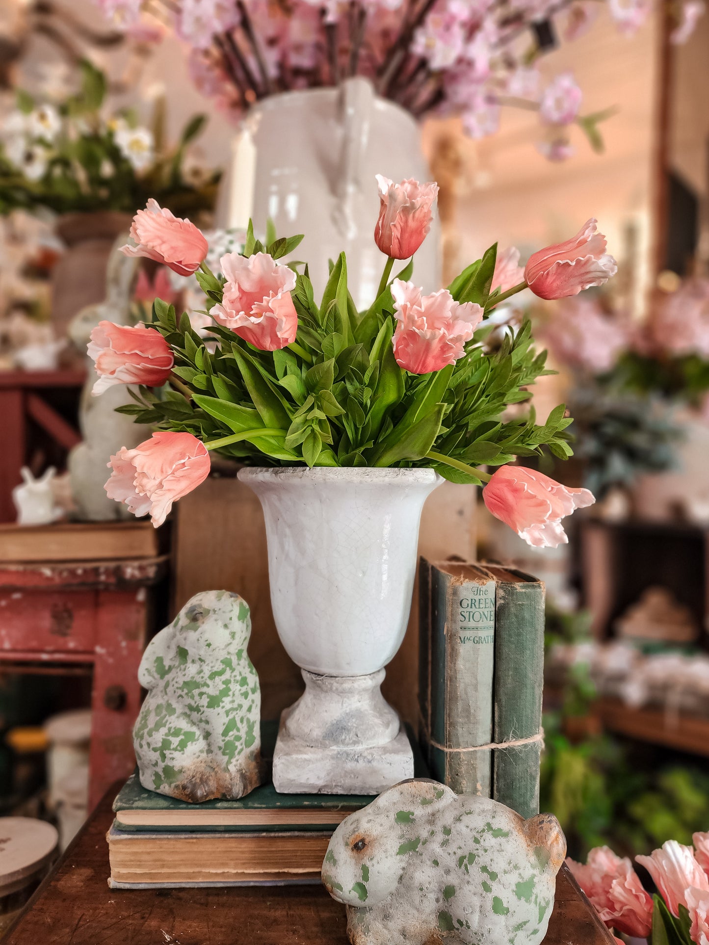 Destiny Ceramic White Fluted Vase