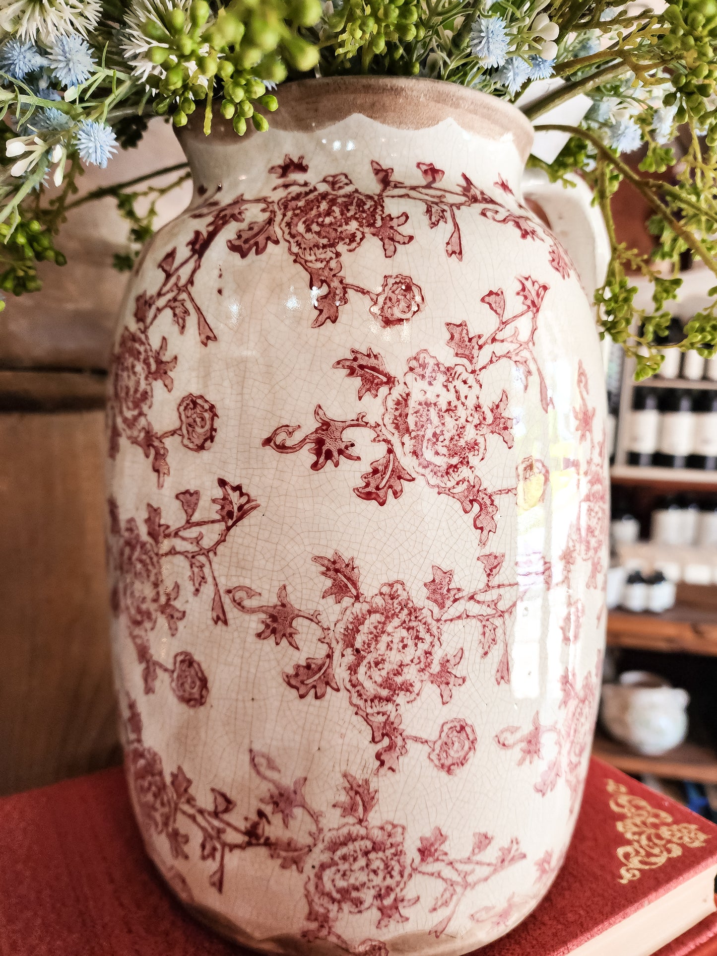 Red Heritage Handled Vase