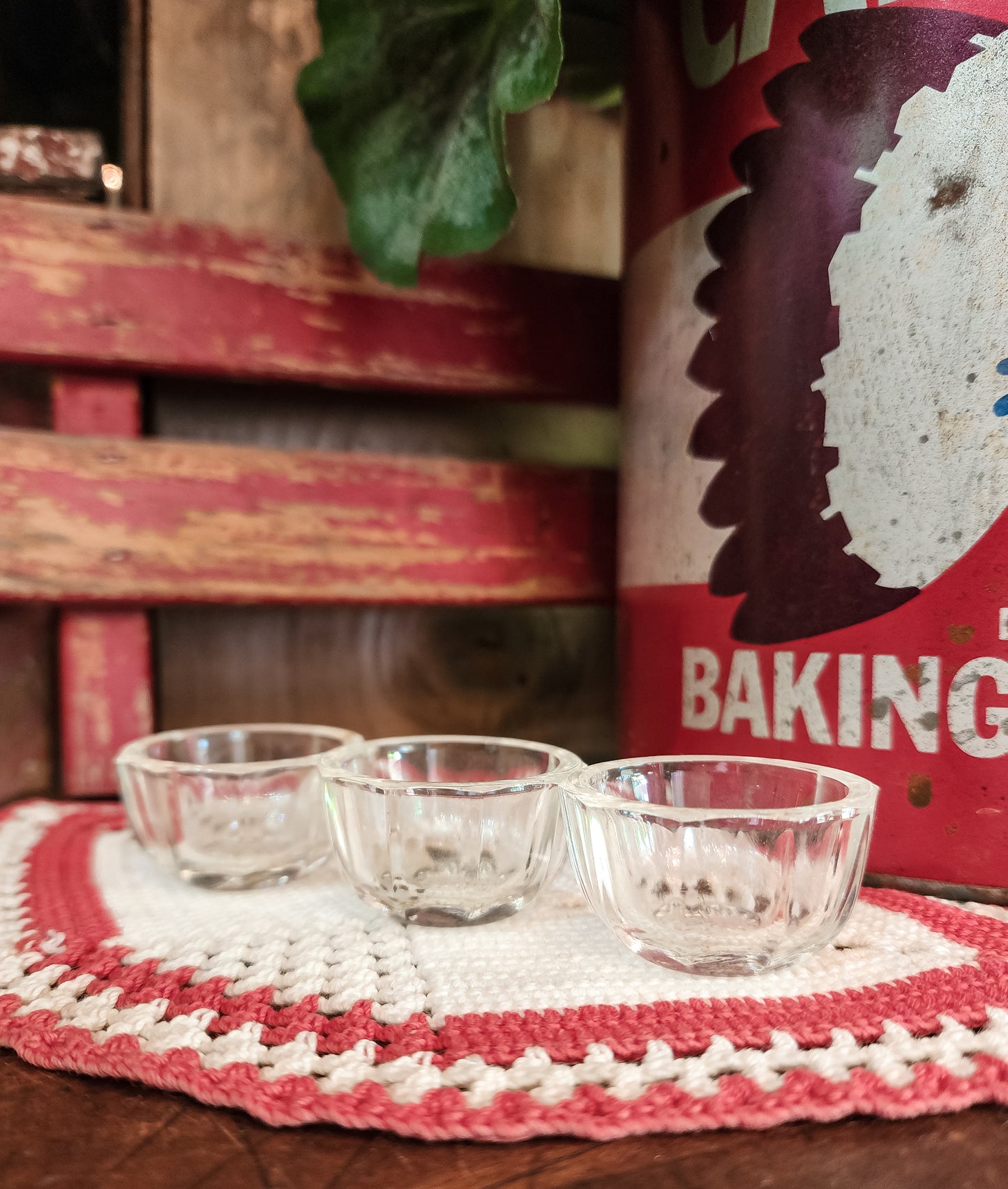 Set of 3 Glass Salt Cellars