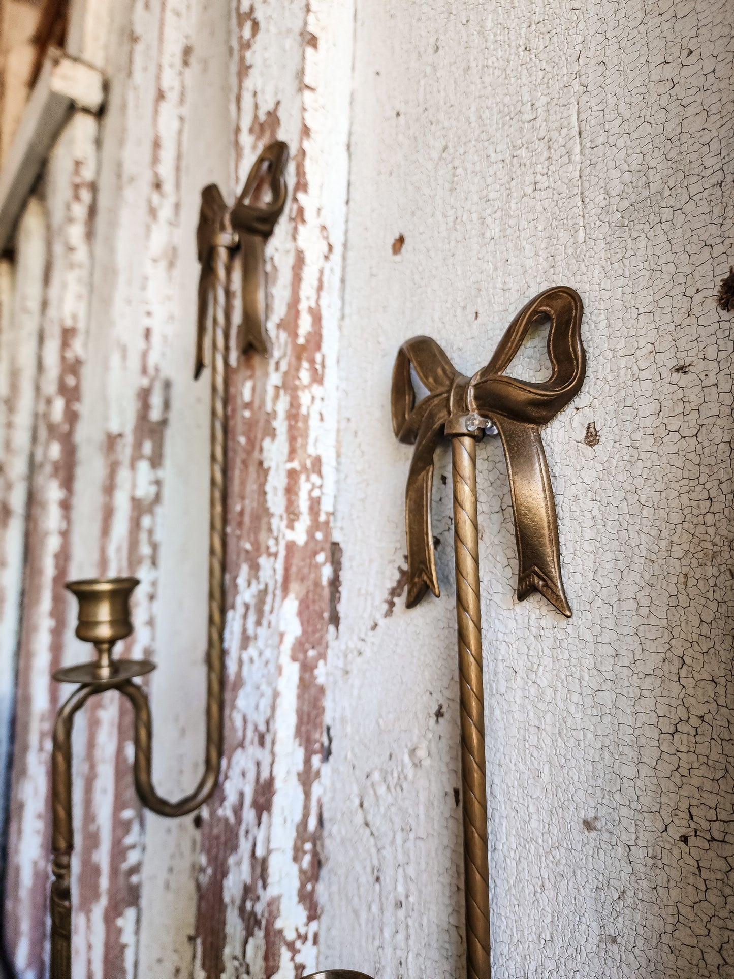 Set of Two Brass Wall Sconces