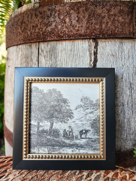 Landscape with Family under Tree Framed Art