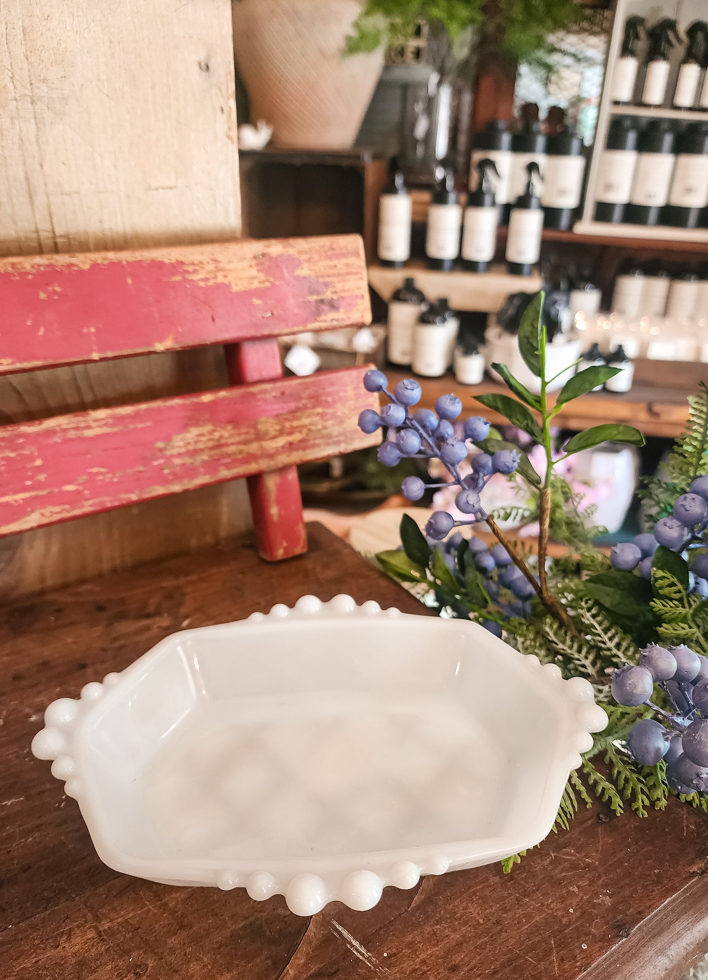 White Dish With Bubble Detail