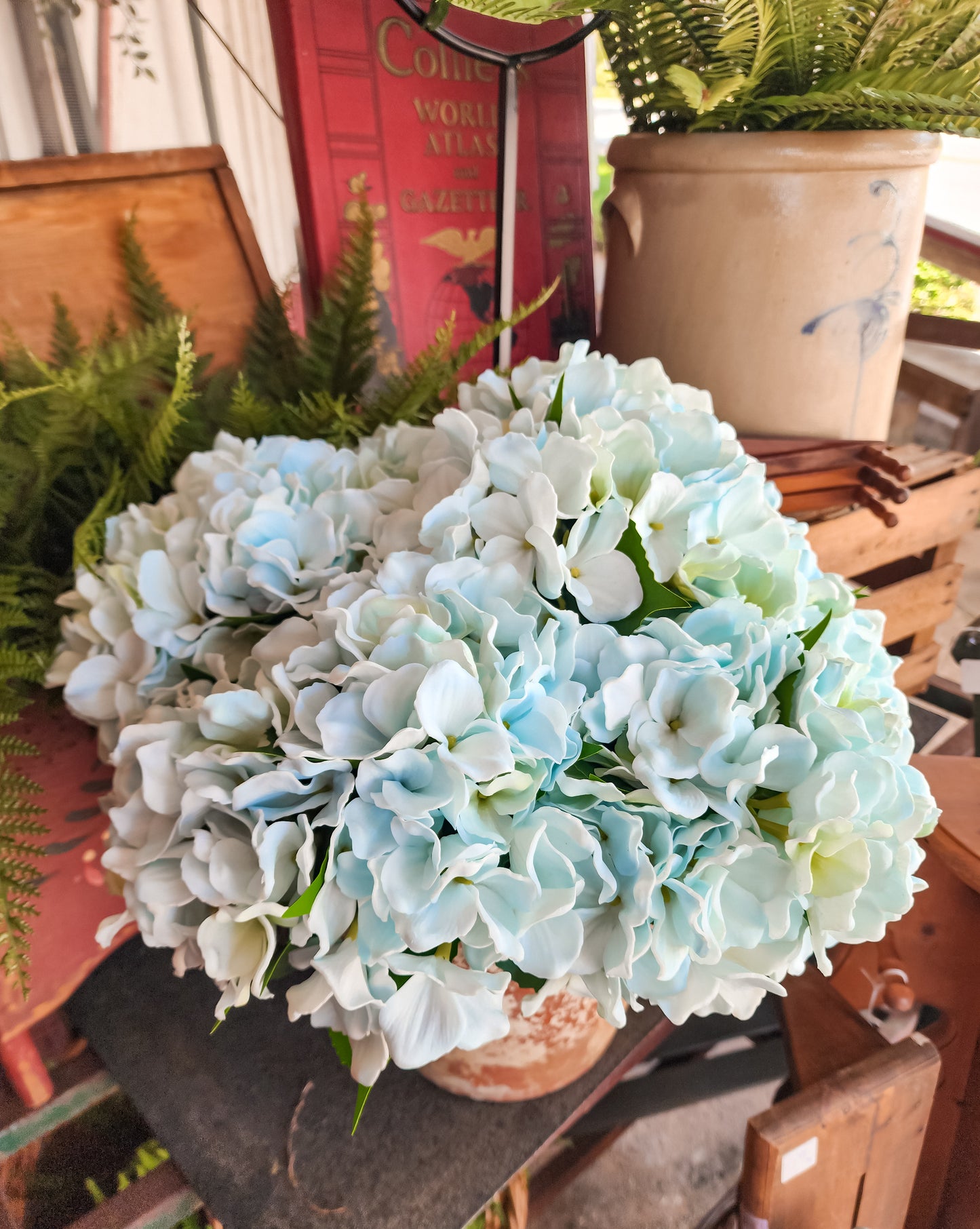 Light Blue Real Touch Hydrangea Bundle