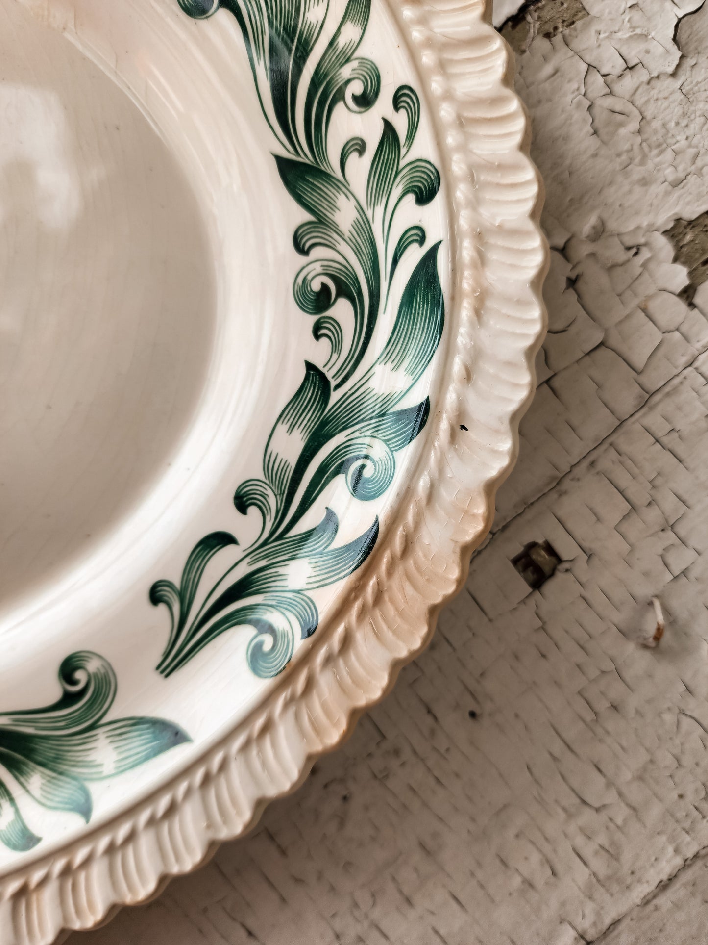 Green Design Oval Platter
