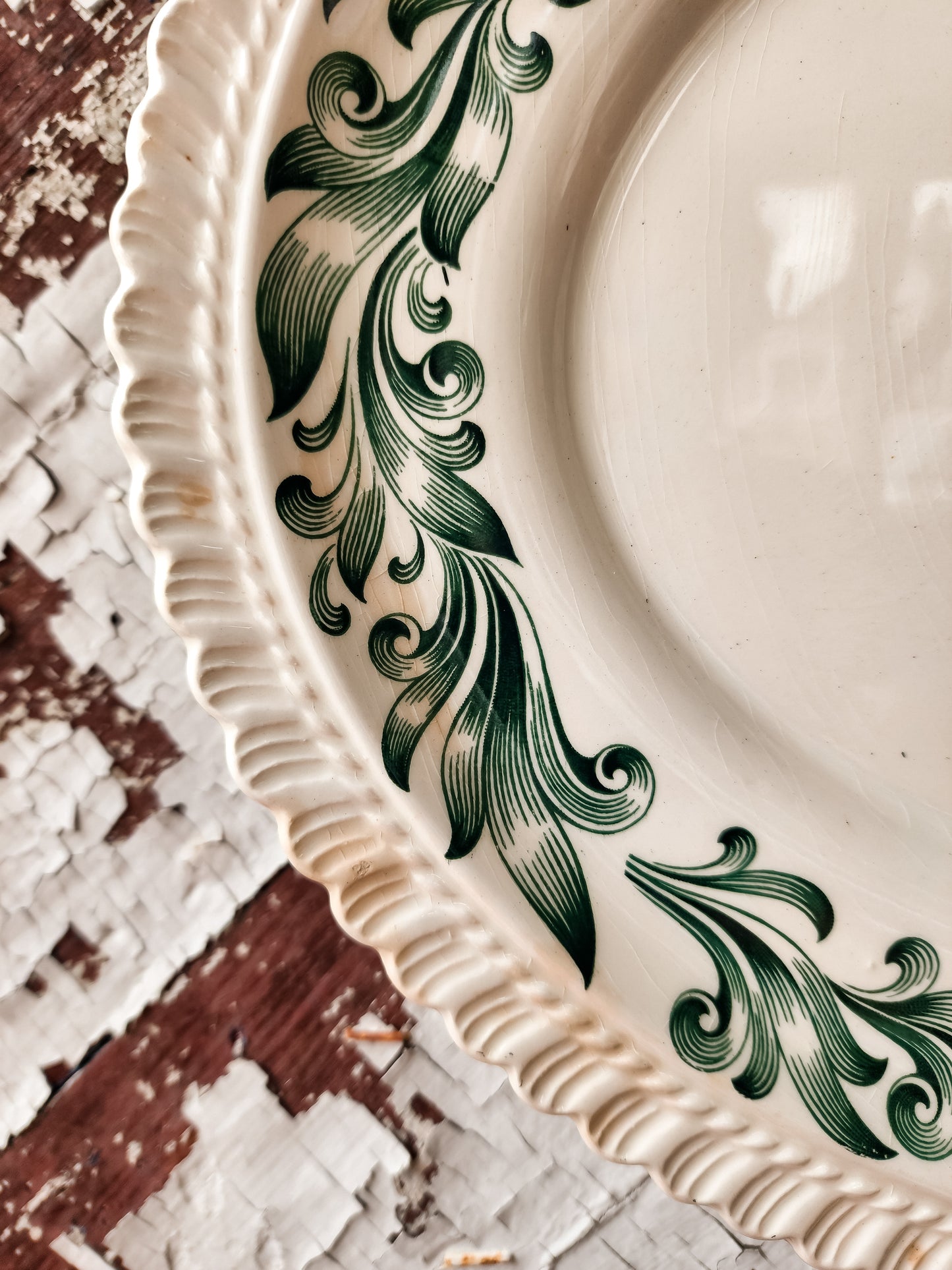 Green Design Oval Platter