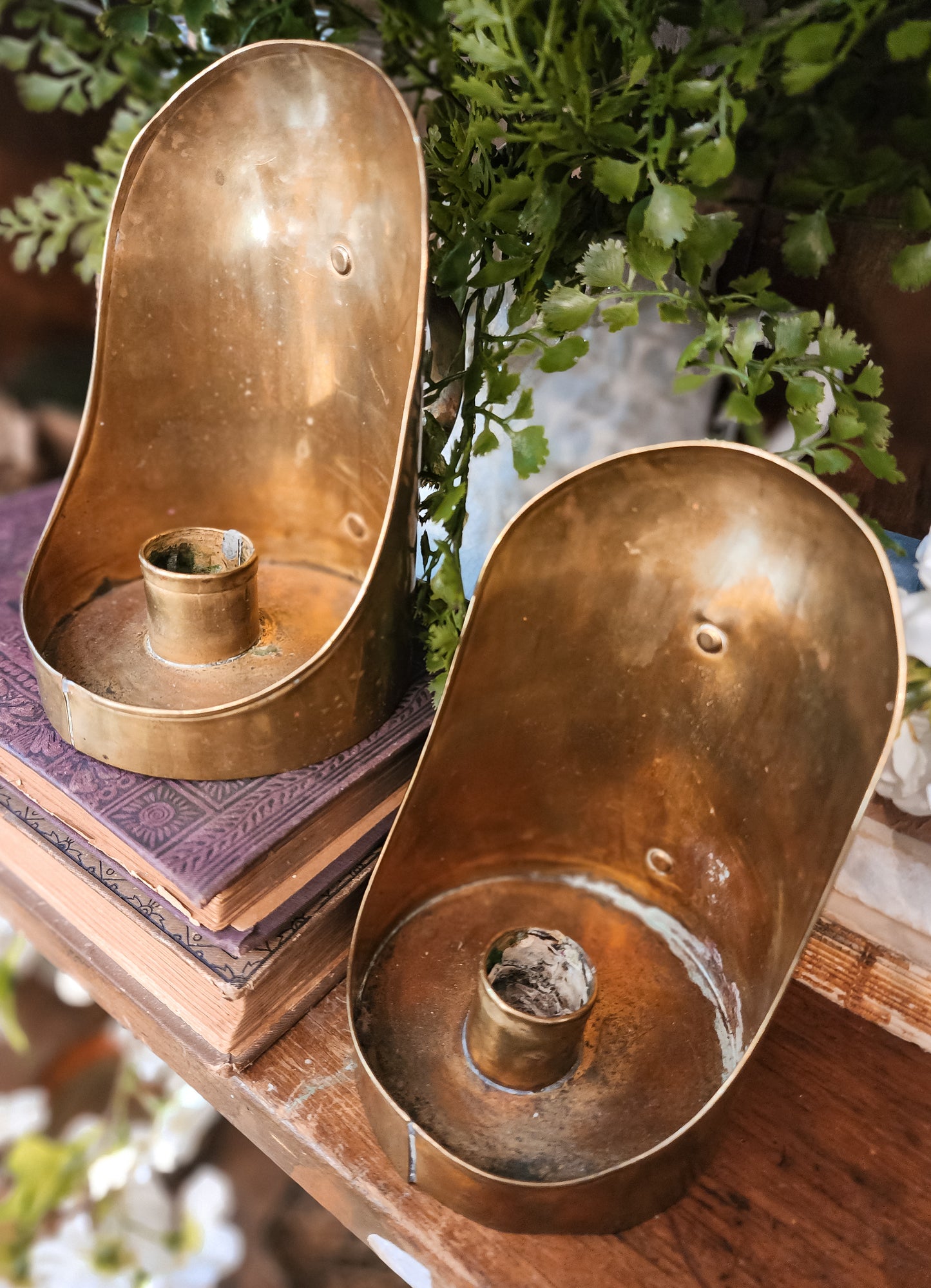 Set of two Brass Candle Holders