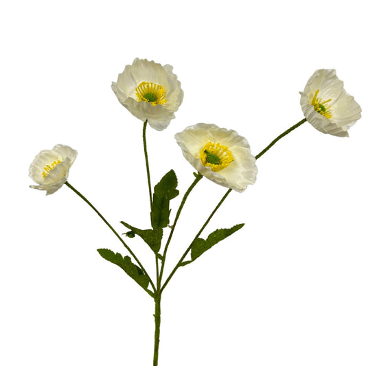 Flowering Fields Mini Poppy Spray - Champagne - 23.5”