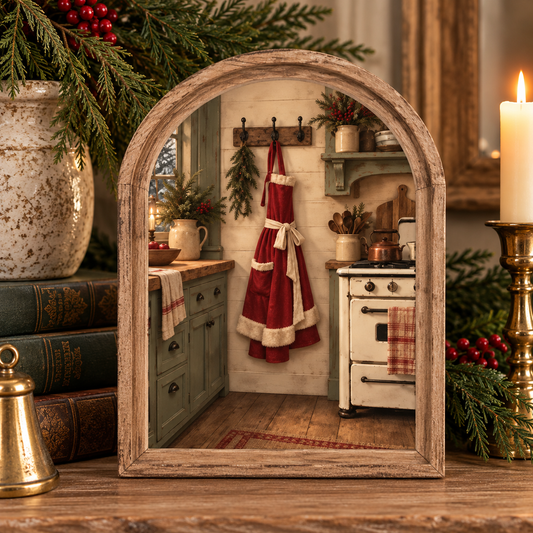 Arch Top Claus Kitchen Framed Art | 6" x 8"