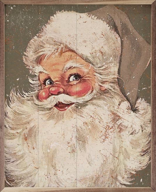 Santa Gray Hat Distressed Green