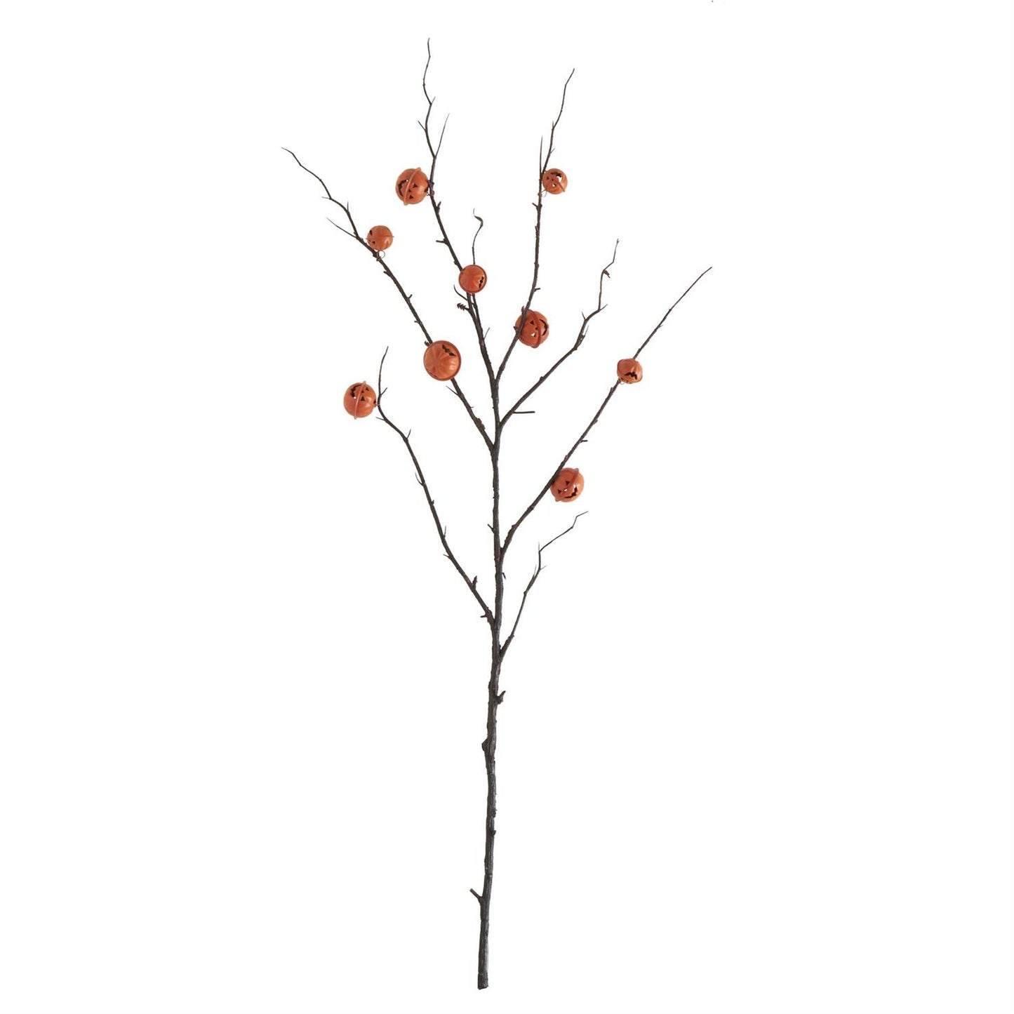 Orange Jack O Lantern Pumpkin Bells Stem