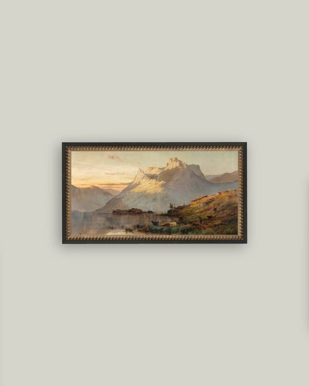 Peaks of the Western Highlands Framed Antique Art: 12x7