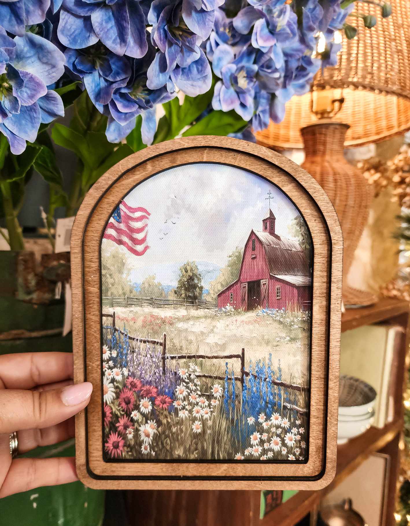 Barn With Flowers Americana