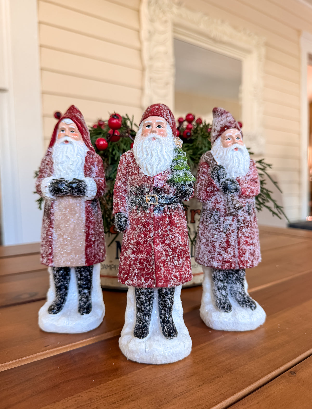 Sugared Old-World Santa Figurine | 8" – Assorted