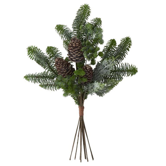 22" Mixed Pine Bundle & Pinecones – 8 Stems
