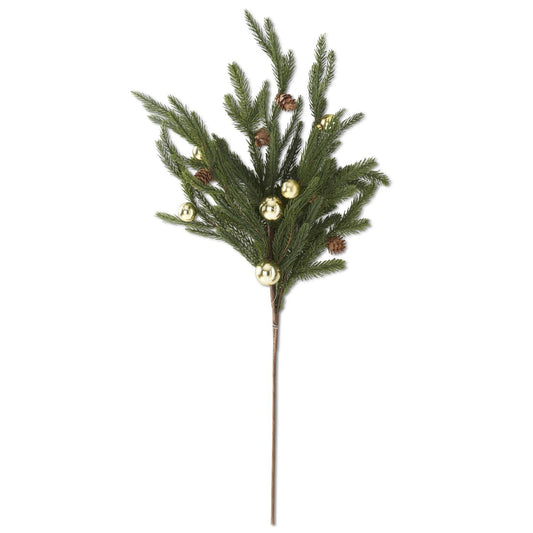 30" Real Touch Pine Stem with Gold Bells