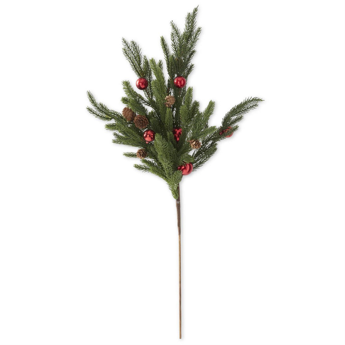 30" Real Touch Pine Stem with Red Bells