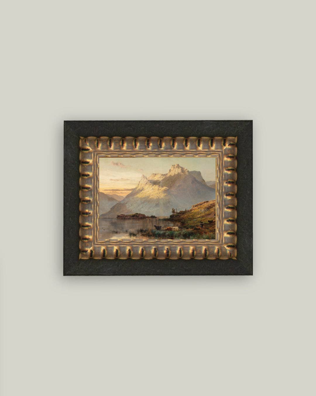 Peaks of the Western Highlands Framed Antique Art: 12x7