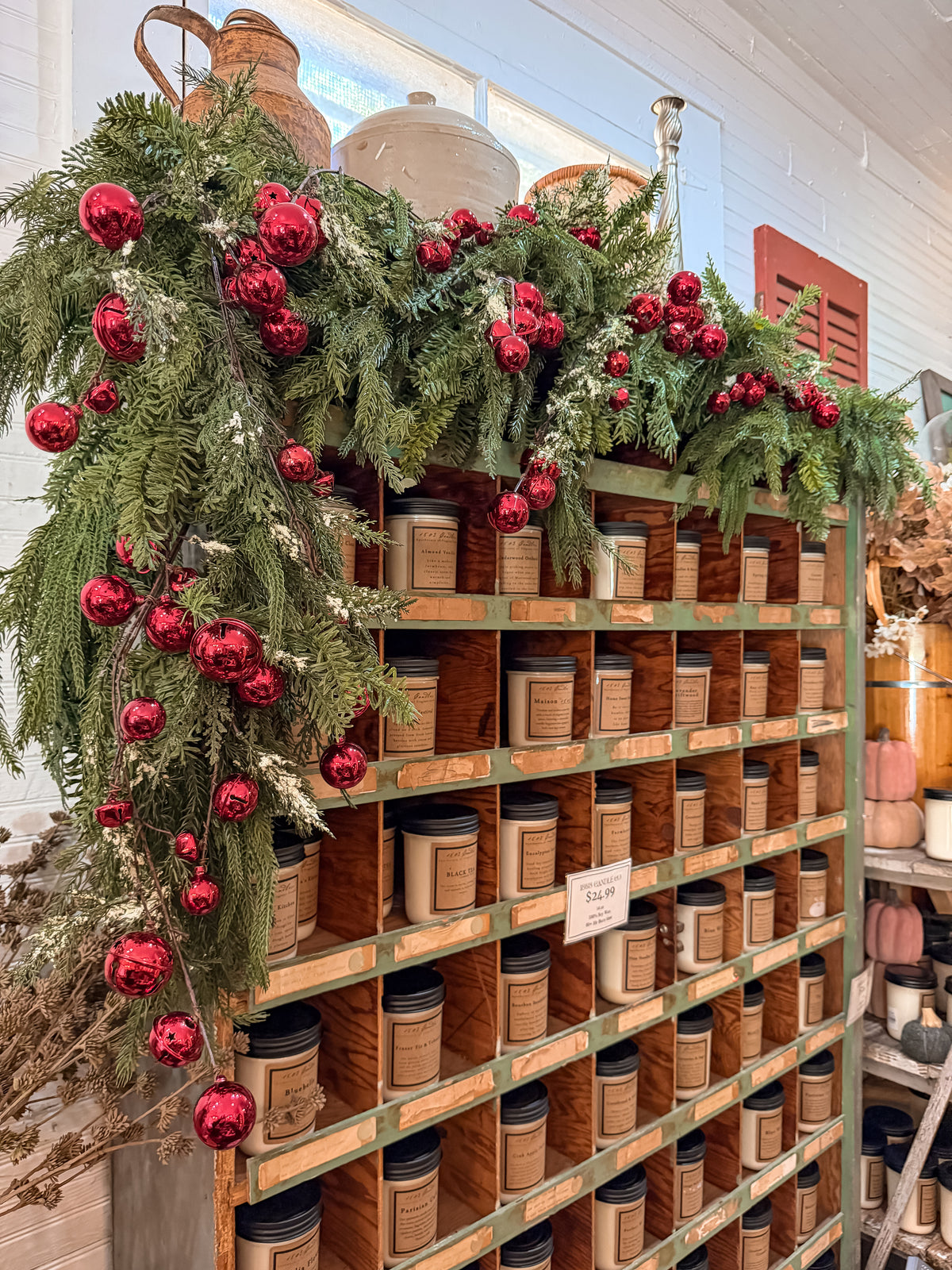 35" Jingle Pine Branch | Red Bells