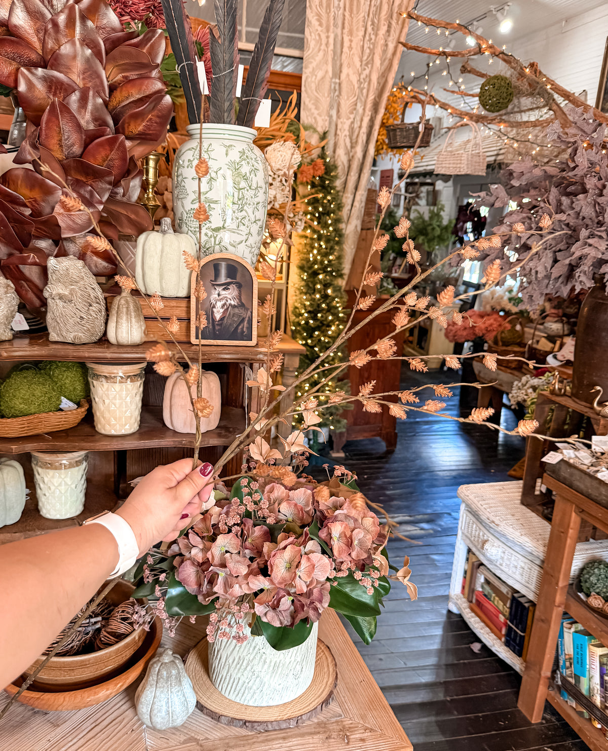 47” Natural Straw Flower Branch