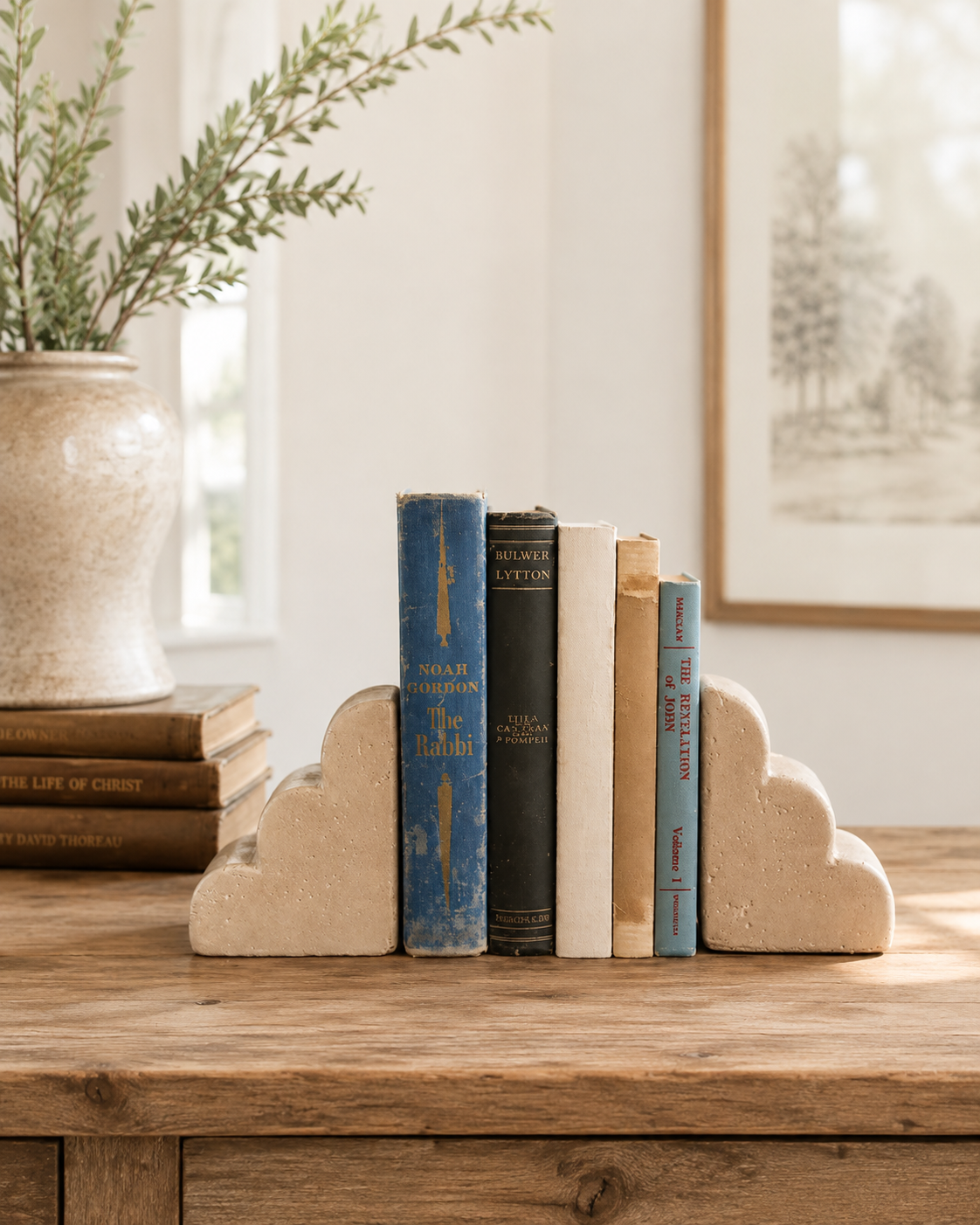 Scallop Edge Cement Bookends