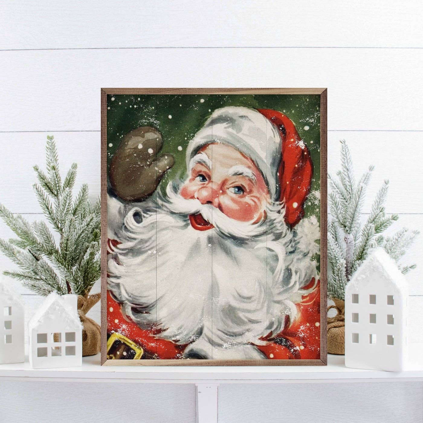 Santa With Snow Green (Please Email us Before purchasing for shipping)