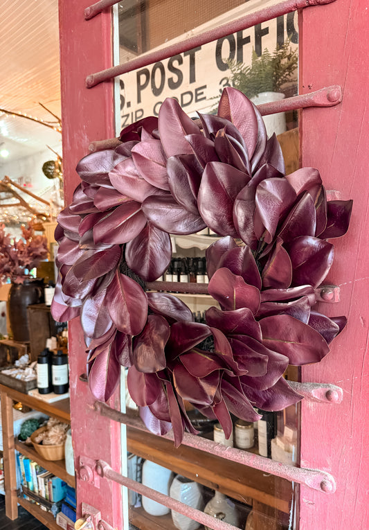Magnolia Leaf Wreath Merlot