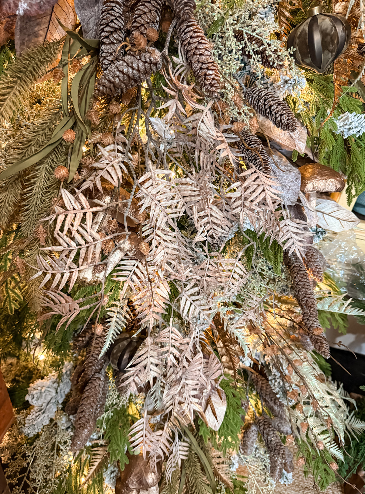 34" Dusty Tan Hanging Fern | Light Brown