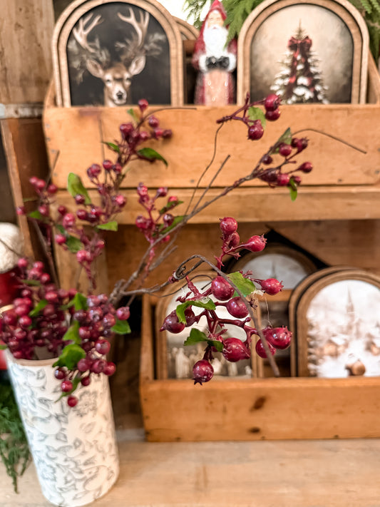 19" Burgundy Wispy Berry Branch