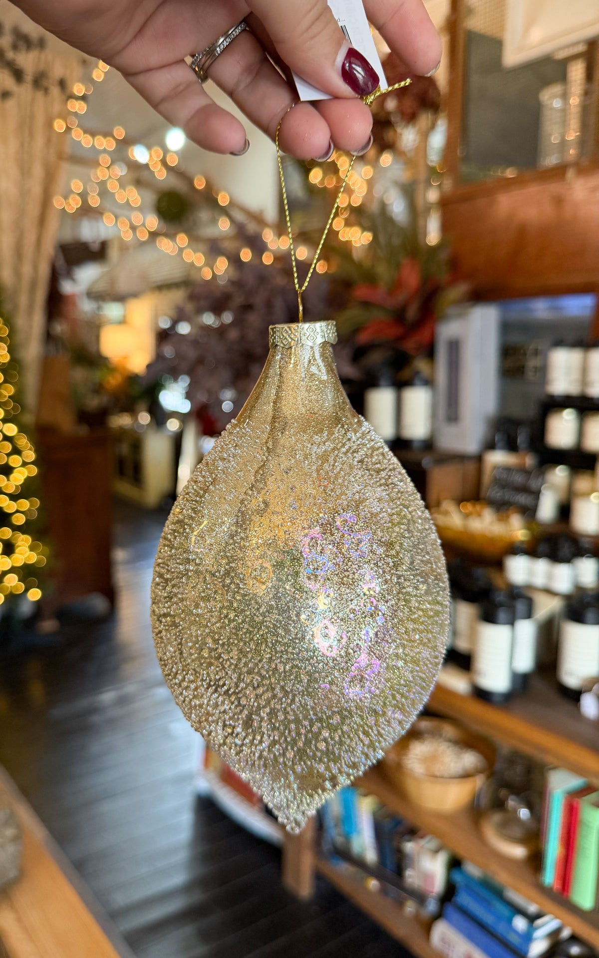 5" Iridescent Beaded Glass Ornament
