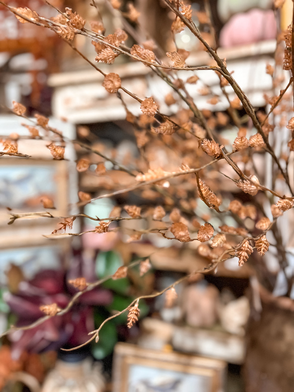 47” Natural Straw Flower Branch