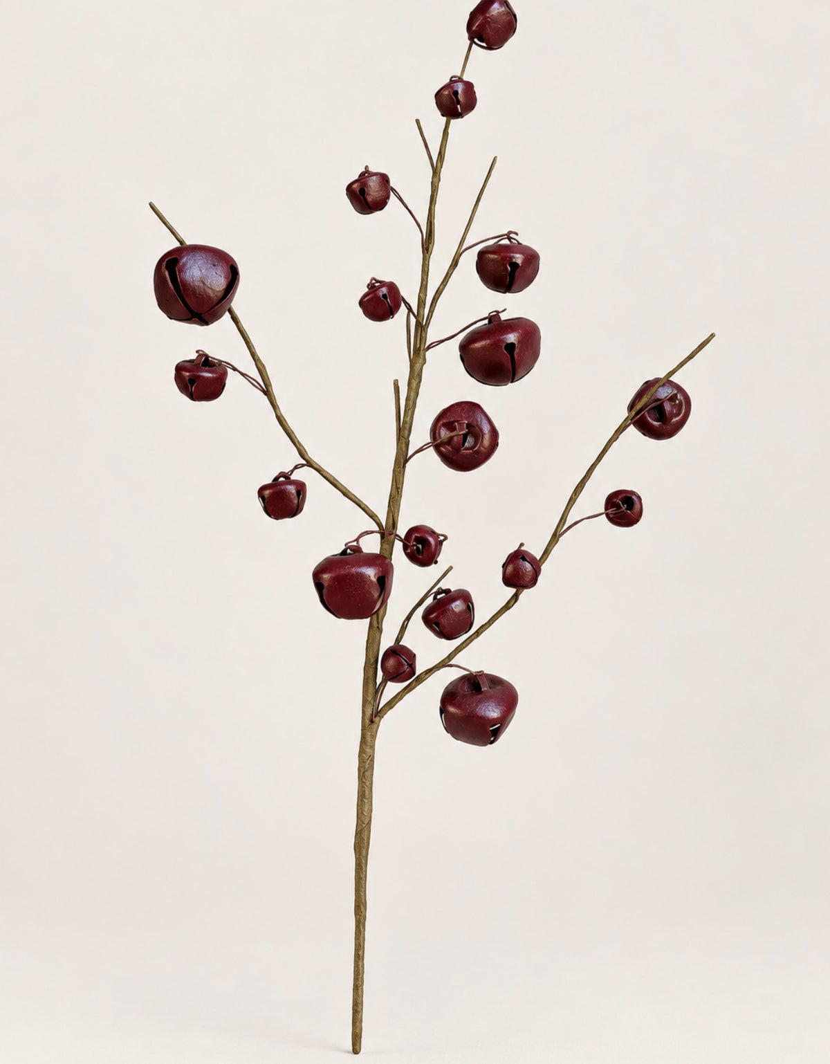 18” Deep Maroon Jingle Bell Spray