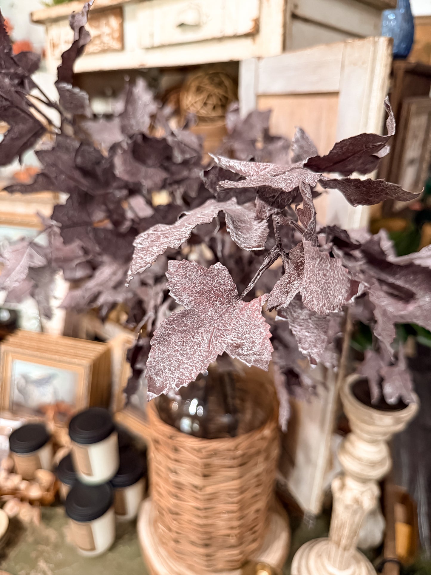 39" Burgundy Maple Leaf Stem