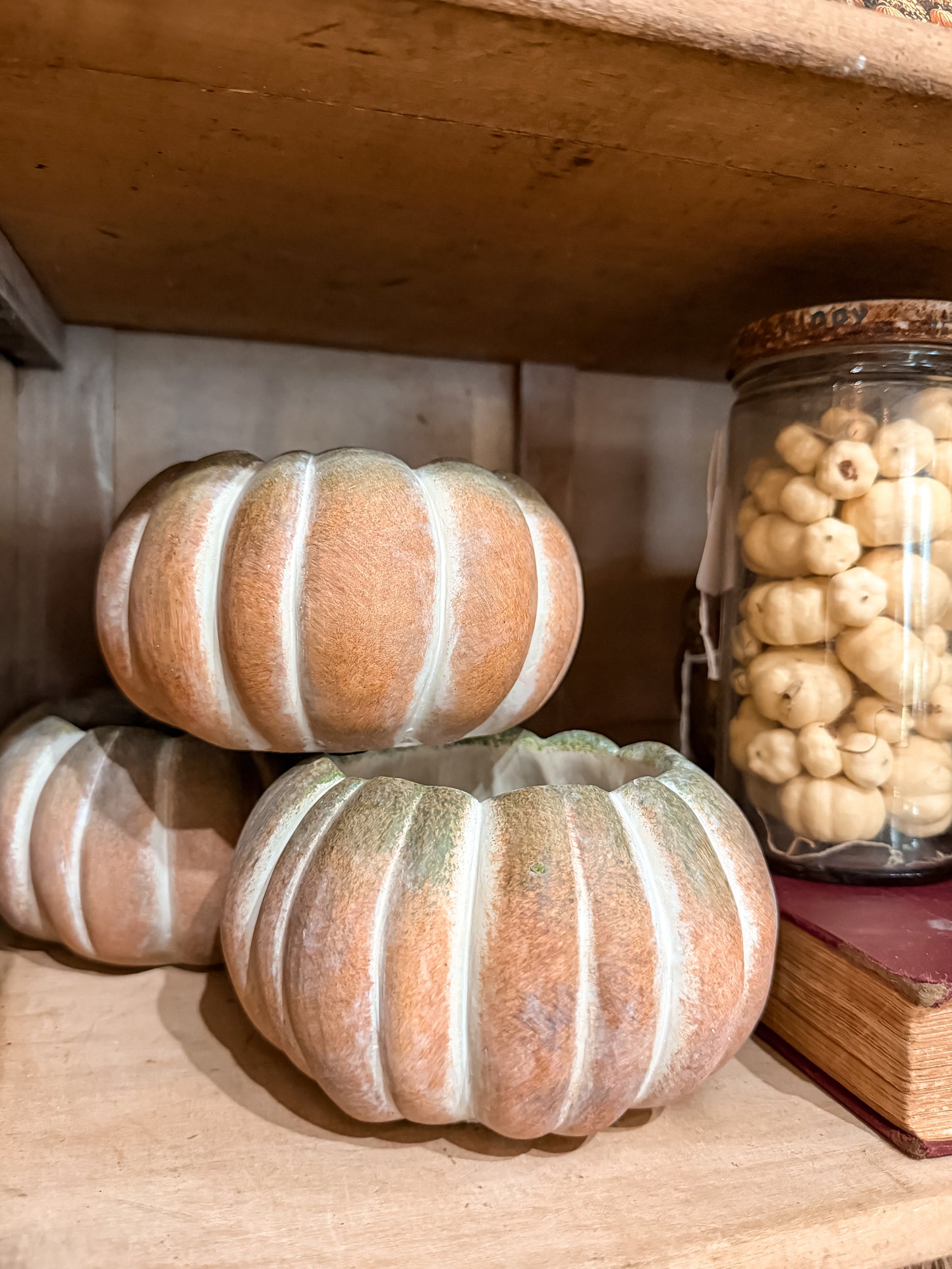 Small Cement Pumpkin Planter