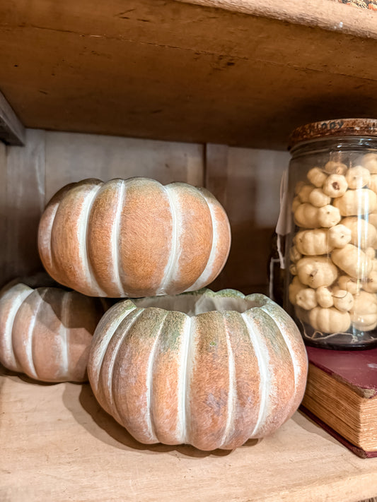 Small Cement Pumpkin Planter