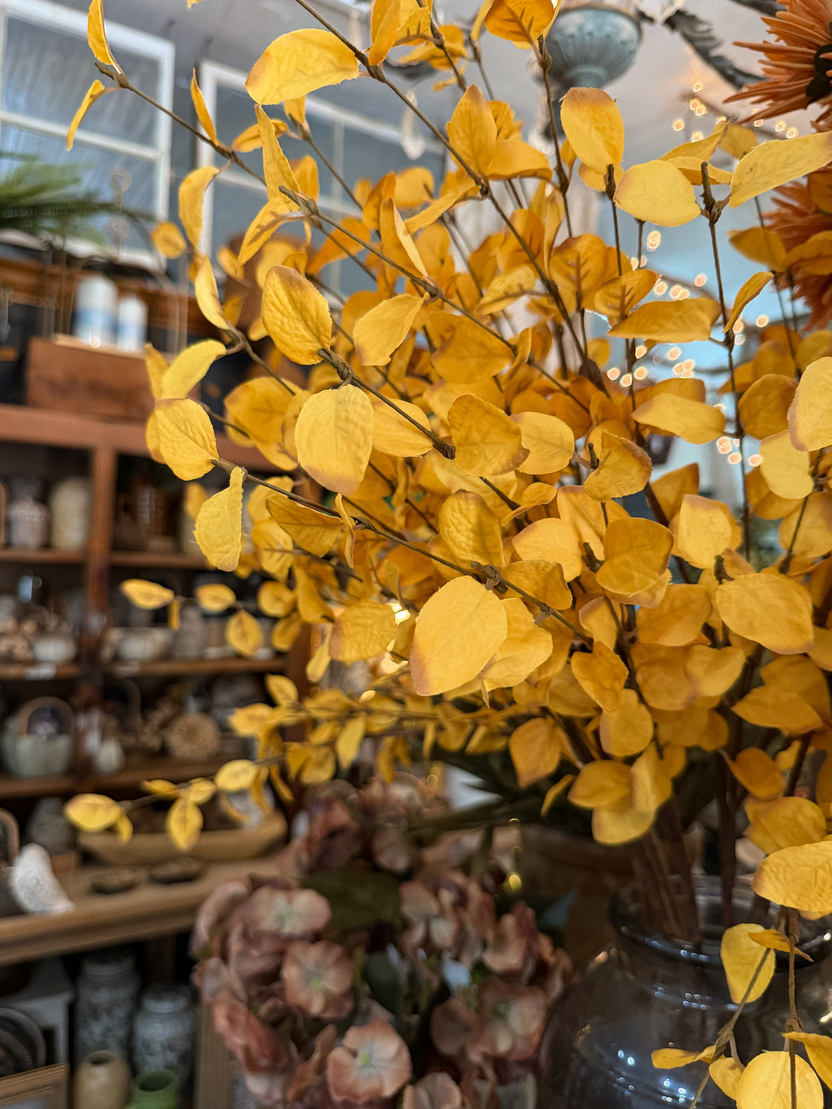 34" Yellow Eucalyptus Stem