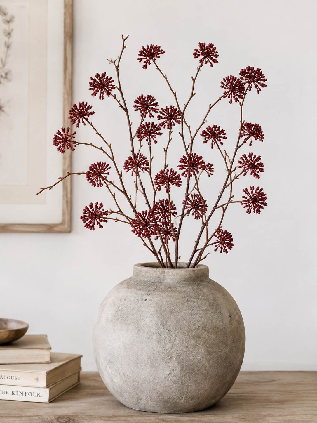 28” Burgundy Starburst Berry Spray – 2 Stem Bundle