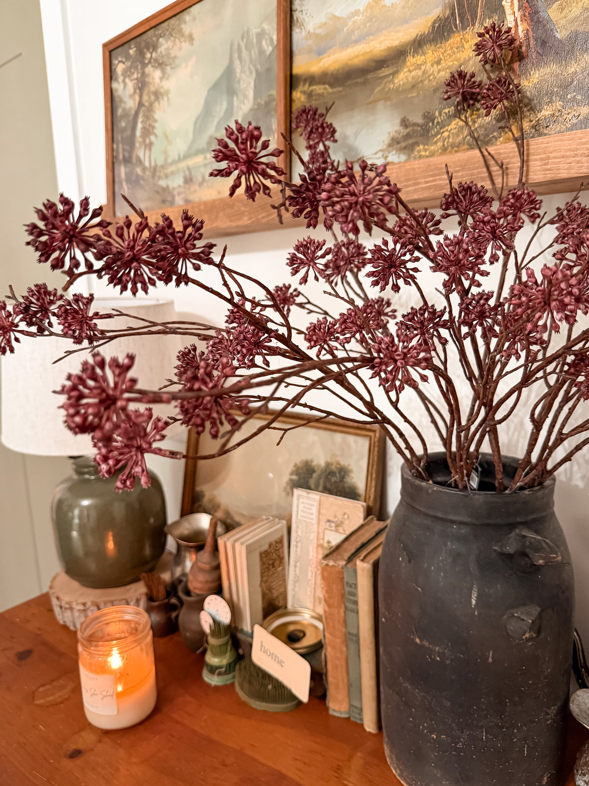 28” Burgundy Starburst Berry Spray – 2 Stem Bundle