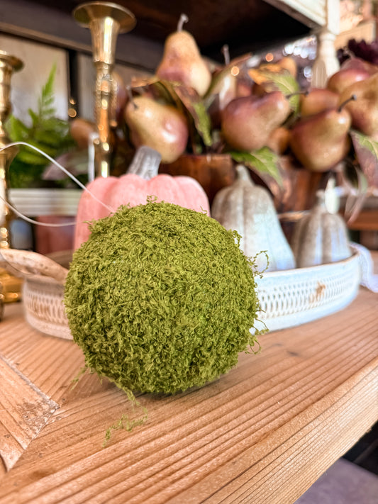 4" Faux Moss Ball Ornament